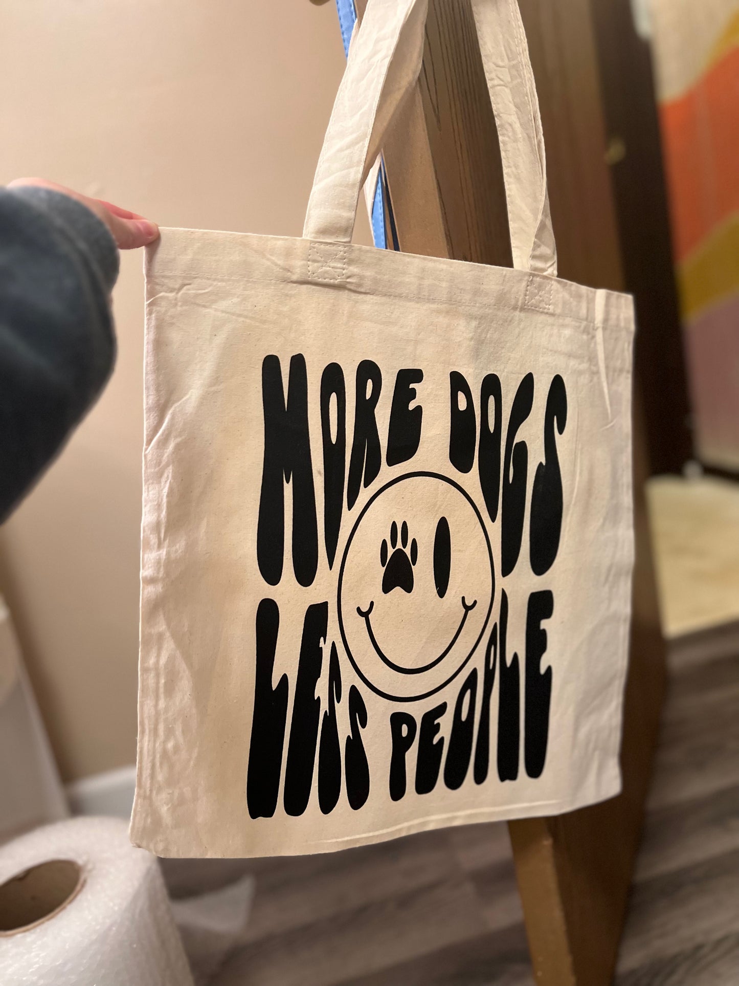 More Dogs Less People Tote bag