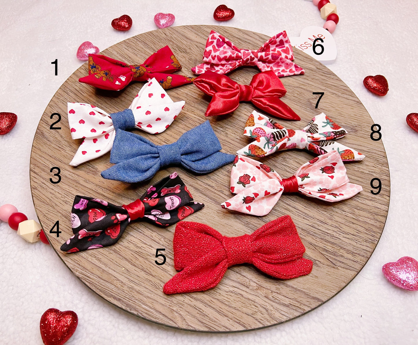 Valentines hair bows